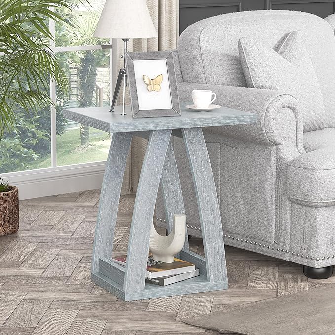 End Table, Side Table, Nightstand, Sofa Side Table with Shelf, Modern End Table for Living Room, Bedroom