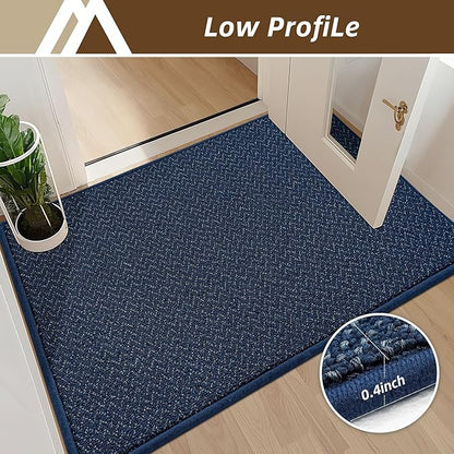 COSY HOMEER-Door-Mat 36"x60" Non Slip Absorbent Entryway Rugs Dirt Trapper Doormats Washable Entrance Mats Low Pile Welcome Floor Mat for Front Back Door and Entry Mats,Navy Blue