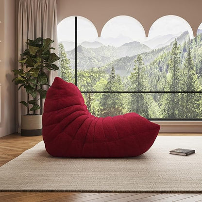 Bean Bag Chair, Oversized Bean Bag Chair for Living Room, Fireside Chair for Adults with Memory Foam Filled, Big Accent Sofa Lounge Floor Sofa for Gaming, Reading, No Assembly Required. (Burgundy)