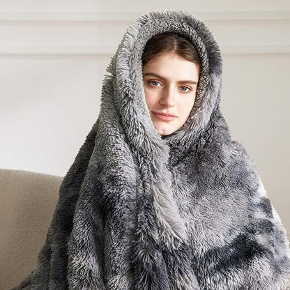 Bedsure GentleSoft Fluffy Fuzzy Faux Fur Throw Blanket, Soft Sherpa Fleece Cozy Gifts for Women, Grey Room Decor for Men Plush Blanket for Couch Bed, Thick Warm Minky Gifts for Girls Boys Teenages