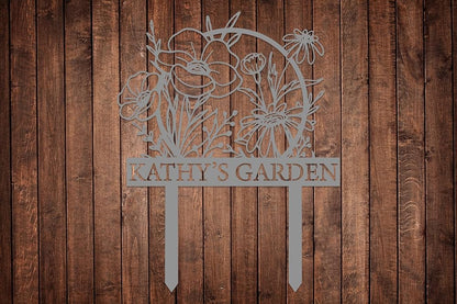 Personalized Metal Garden Sign with Stake, Custom Garden Decor for Outdoor, Custom Family Name Sign, Patio Decorations, Lawn Art, Farmhouse Decorative, Housewarming Gift (CstmDesign12)