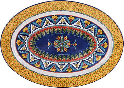 Bico Havana Ceramic 16 inch Oval Platter, Microwave & Dishwasher Safe