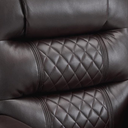 MCombo Zero Gravity Power Recliner Chair with Heat and Vibration Massage, Reclining Chair with USB Ports, Cup Holders for Living Room, Faux Leather PR621 (Brown)