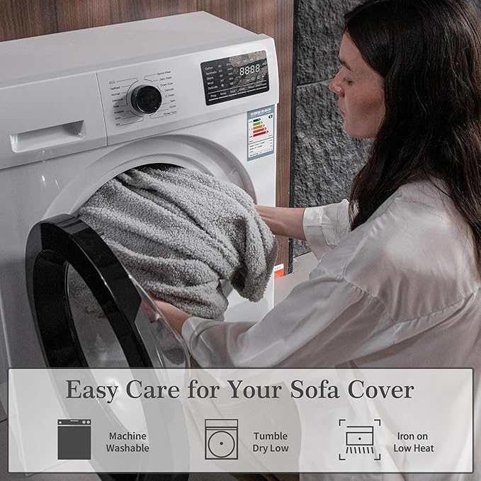 Couch Cushion Covers for Sectional Sofa, Stretch Soft Sofa Slipcovers Washable Wear-Resistant Universal Furniture Protector for Living Room(3 Seaters Covers+1 Chaise Cover, Light Gray)