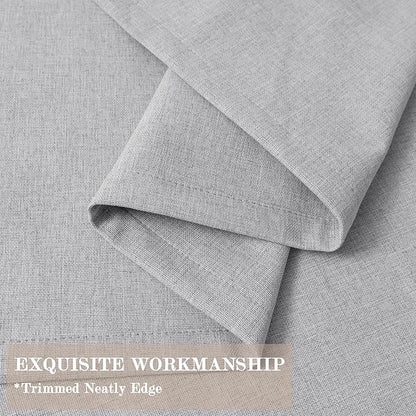 Extra Wide 100% Blackout Linen Textured Curtains - Room Dividers, W200 x L96 (1 Panel), Pinch Pleat Drapes for Living Room, Full Light Block Out Drapery for Sliding Door, Silver Grey