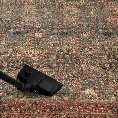 Keen Home Design 5x7 Rug - Machine Washable Area Rug with Non-Slip Backing, Ideal for Living Room, Dining Room, Bedroom - Vintage, Easy Clean, Durable, Low Pile Rug - (5' x 7')