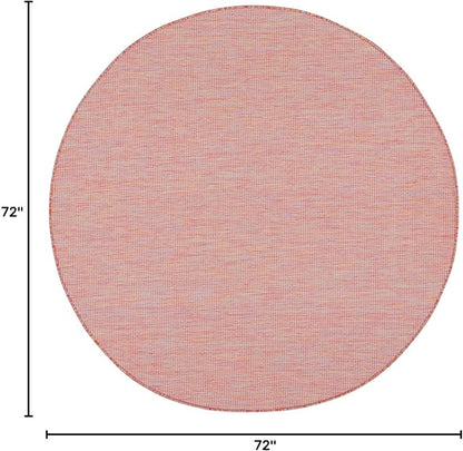 Nourison Home Positano Indoor/Outdoor Rainbow 6' x Round Area Rug, Easy Cleaning, Non Shedding, Bed Room, Living Room, Dining Room, Backyard, Deck, Patio (6 Round)
