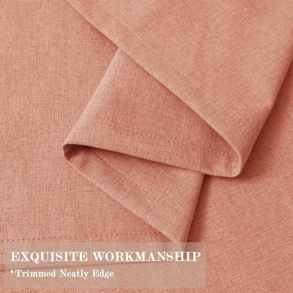 100" W x 84" L Faux Linen Room Divider Curtains, Full Blackout Pinch Pleated Drapes for Traverse Rod, Bedroom Divider Privacy Drapery with Hooks for Ceiling Track, 1 Panel, Orange