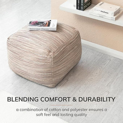 Anji Mountain 22"x22"x16" Handmade & Handcrafted Ottoman Pouf Comfortable Pouf Ottoman Foot Rest & Home Décor Accent for Living Room, Bedroom, Nursery, Kids Room, Patio