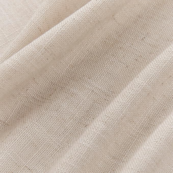 Joydeco Linen Curtains for Living Room,Semi Sheer Drapes Window Long Curtains 72 inches Long Pink Beige