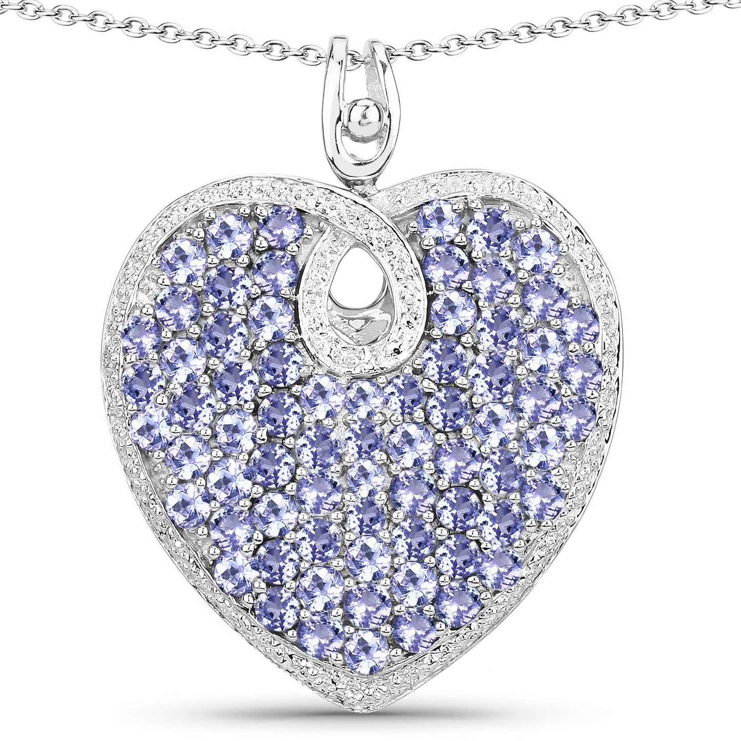 6.17 Carat Genuine Tanzanite .925 Sterling Silver Pendant
