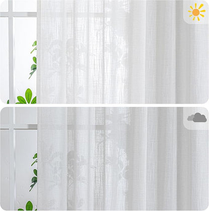 MYSKY HOME 90 Inch Natural Curtains for Sliding Glass Door Windows, Living Room Decoration Cotton Drapes Soft Comfortable Touch Farmhouse Country Patio Treatment Set, 100" Width, Beige, 1 Panel