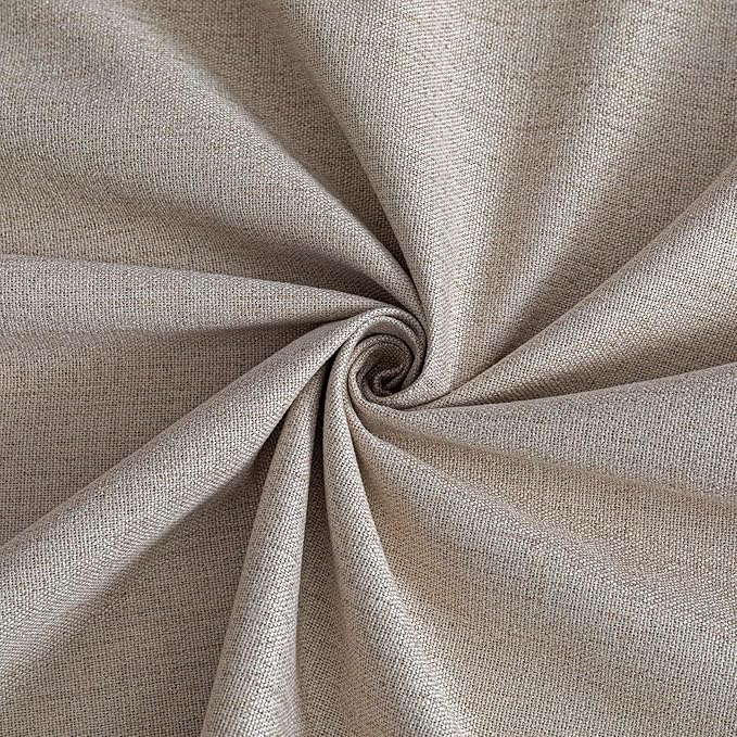 Blackout Curtains 108 Inches Long 2 Panels Set, 100% Black Out Textured Thermal Curtains, Grommet Privacy Light Blocking Drapes for Living Room Bedroom Luxury Decor(52W × 108L inch, Beige)