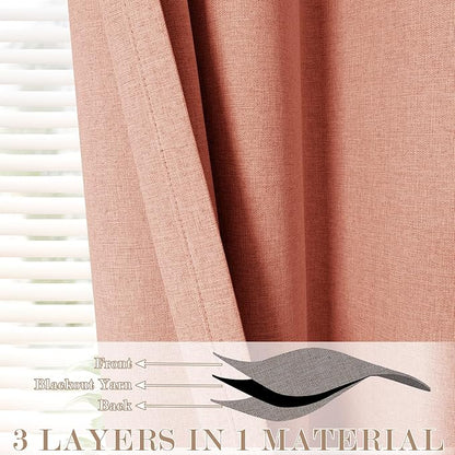 Room Divider Curtains Screen Partitions, Linen Look 100% Blackout Drapery 102 Inches Long, 100" Wide Pinch Pleated Window Drapes, Privacy Protecting, Light Blocking, (1 PC, Orange)