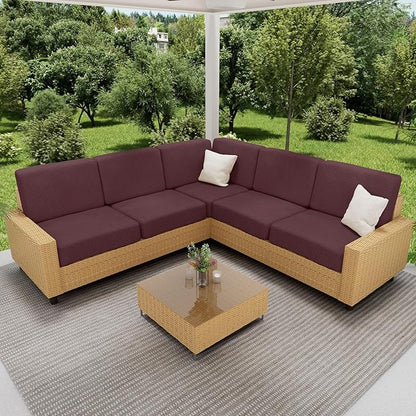 hyha Waterproof Couch Cushion Covers for Pets, Non Slip Sofa Seat Cover for Dogs Washable, Soft Thick Stretch Jacquard Fabric, Sofa Slipcovers with Elastic Bottom (2 Pieces, Chocolate)