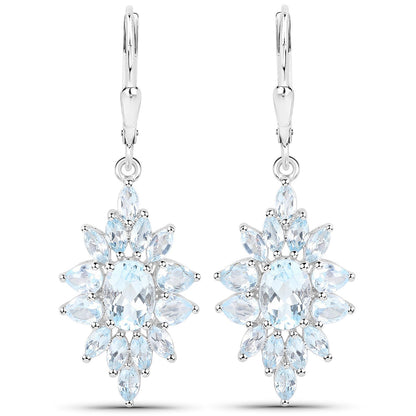 19.18 Carat Genuine Blue Topaz .925 Sterling Silver 3 Piece Jewelry Set (Ring, Earrings, and Pendant w/ Chain)
