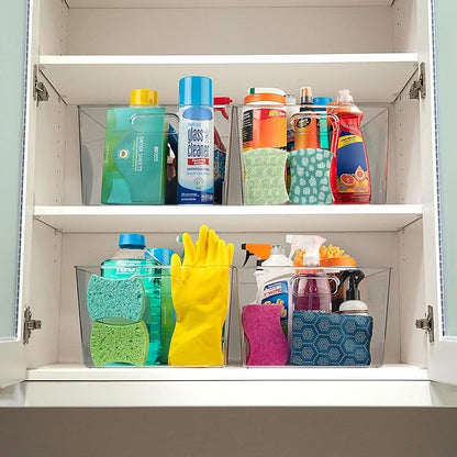 ClearSpace Clear Plastic Storage Bins – XL 8 Pack Perfect Kitchen or Pantry Organization Fridge Organizer and Storage Bins, Cabinet Organizers