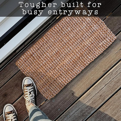 Jute Doormat 30x17 Inch, Jute Entryway Rug, Braided Doormat, Natural Woven Welcome Mat
