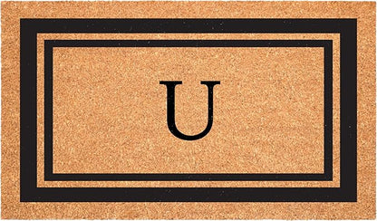 Calloway Mills 152963048U Black Border 30" x 48" Monogram Doormat Letter (U)