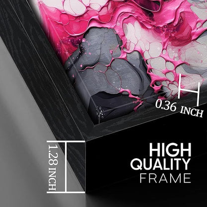 Abstract Wall Art for Living Room, Pink Canvas Wall Decor for Bedroom, Framed Picture Print, Large Size 59x29 Inches