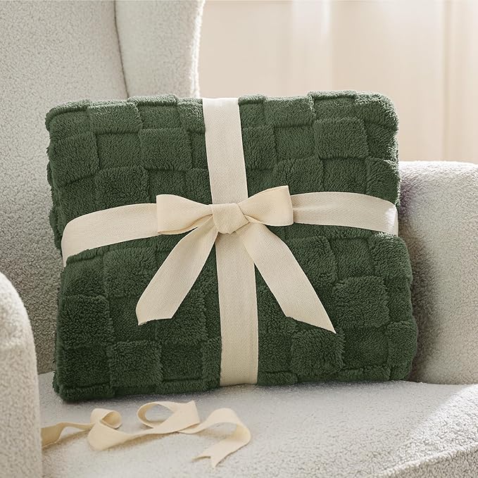Bedsure GentleSoft Dark Green Throw Blanket for Couch - Super Soft Cozy Blankets Gifts for Women Men Girls, Cute Small Fleece Throws for Bedroom Home Decor, 50x70 Inches