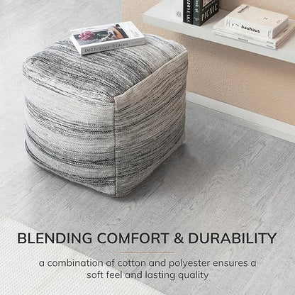 Anji Mountain 20"x20"x20" Handmade & Handcrafted Ottoman Pouf Comfortable Pouf Ottoman Foot Rest & Home Décor Accent for Living Room, Bedroom, Nursery, Kids Room, Patio