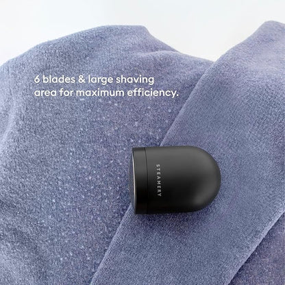 Steamery Fabric Shaver Pilo 2, Removes Lint and Pilling from Clothes and Textiles, Rechargeable Lint Remover with USB, Black