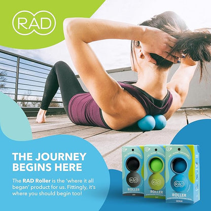 RAD Original Peanut Massage Ball – Medium Density Yoga Deep Tissue Roller Ball – Myofascial Release for Back, Neck, Feet, Psoas & Spine – Suboccipital & Thoracic Trigger Point Therapy