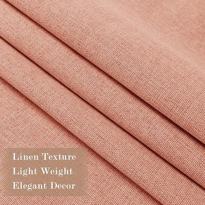 100" W x 96" L Faux Linen Room Divider Curtains, Full Blackout Pinch Pleated Drapes for Traverse Rod, Bedroom Divider Privacy Drapery with Hooks for Ceiling Track, 1 Panel, Orange