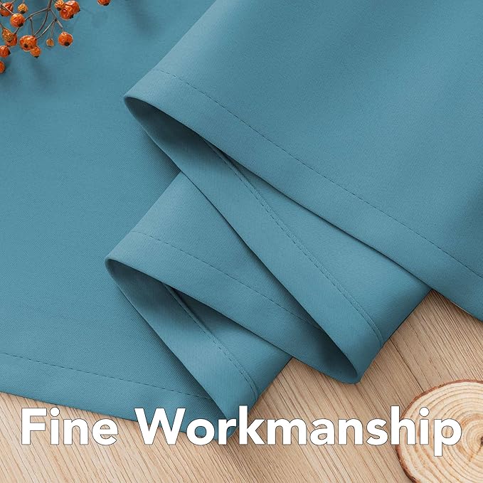 H.VERSAILTEX Blackout Window Treatment Curtains/Panels, Thermal Insulated Room Darkening Solid Grommet Drapes for Bedroom/Living Room Window (52 Inch by 108 Inch, Storm Blue, Set of 2)