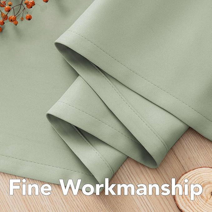 H.VERSAILTEX Winter Season Thermal Insulated Nickel Grommet Blackout Curtains/Draperies for Bedroom/Living Room - 2 Panels Set - 52x72 Inch - Solid Light Sage