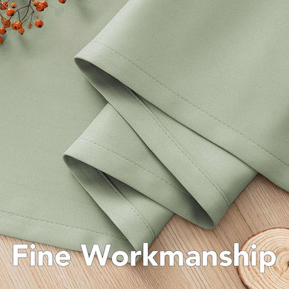 H.VERSAILTEX Winter Season Thermal Insulated Nickel Grommet Blackout Curtains/Draperies for Bedroom/Living Room - 2 Panels Set - 52x72 Inch - Solid Light Sage