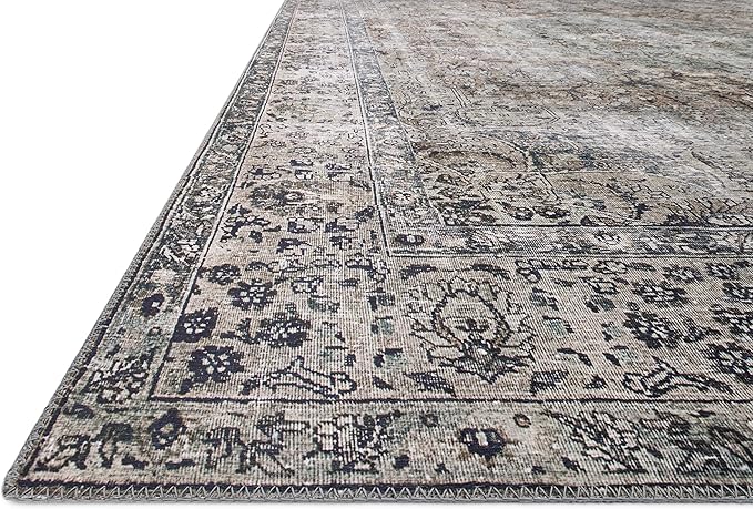 Loloi Layla Collection LAY-06 Taupe/Stone 2'-6" x 7'-6" .13" Thick Runner Rug, Soft, Durable, Vintage Inspired, Distressed, Low Pile, Non-Shedding, Easy Clean, Printed, Living Room Rug
