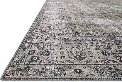 Loloi Layla Collection LAY-06 Taupe/Stone 3'-6" x 5'-6" .13" Thick Accent Rug, Soft, Durable, Vintage Inspired, Distressed, Low Pile, Non-Shedding, Easy Clean, Printed, Living Room Rug