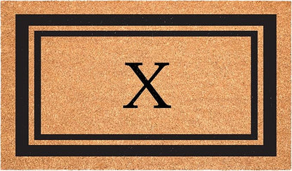 Calloway Mills 152963048X Black Border 30" x 48" Monogram Doormat Letter (X)