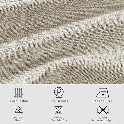 Macochico Pinch Pleated Blackout Curtains 102 Inches Long 100% Light Blocking Ivory White Linen Drapes for Bedroom Living Room Farmhouse Shabby Chic Burlap Curtains with Tieback 72”Wx102”L 1 Panel