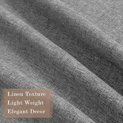 Full Blackout Privacy Curtains, 240 Inch Extra Wide Linen Blend Drapes, Pinch Pleat Window Drapery for Room Divider Storage/Space Room Separation, 1 Panel, W 240" x L 108", Mid Grey