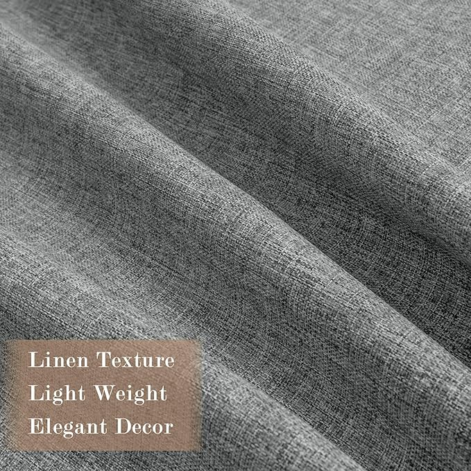Room Divider Curtains Screen Partitions, Linen Look 100% Blackout Drapery 108 Inches Long, 100" Wide Pinch Pleated Window Drapes, Privacy Protecting, Light Blocking, (1 PC, Mid Grey)