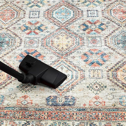 Keen Home Design 2x10 Rug - Machine Washable Runner Rug with Non-Slip Backing, Ideal for Hallway, Entryway, Kitchen, Laundry Room - Vintage, Easy Clean, Durable, Low Pile - (2'6" x 10')