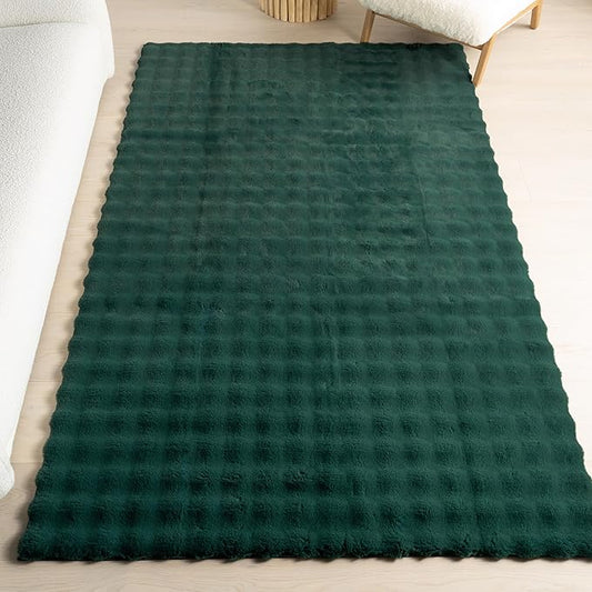 nuLOOM Jeni Checkered 7'6" x 9'6" Machine Washable Area Rug for Living Room Bedroom Dining Room Kitchen, Hunter Green