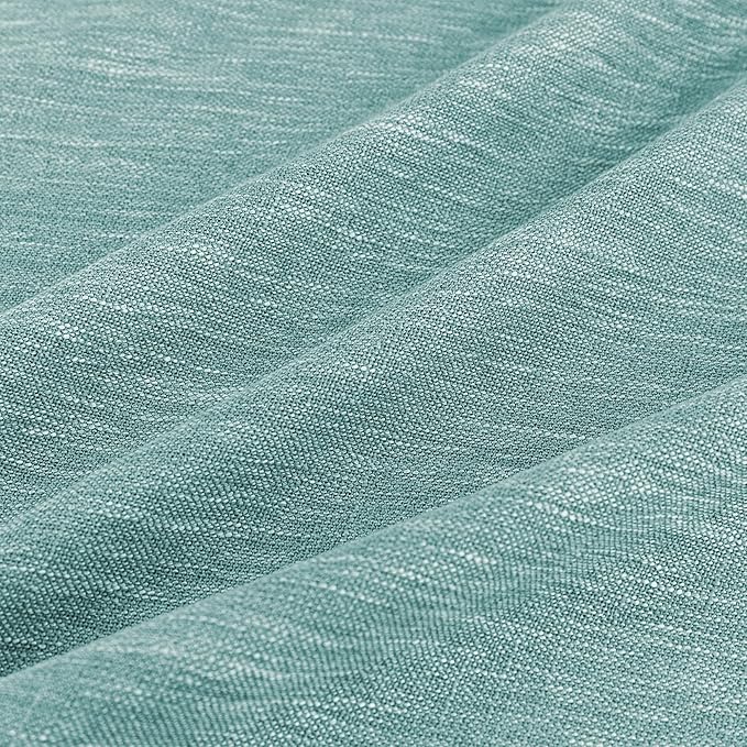 MYSKY HOME Semi Sheer Curtains for Sliding Door 95 Inches Long 2 Panels, Farmhouse Ceiling Curtains Living Room Light Filtering Back Tab Elegant Style Soft Fabric, 50" x 95", Turquoise, 2 Piece