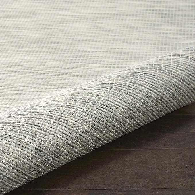Nourison Positano Indoor/Outdoor Light Grey 2'2" x 8' Area Rug, Easy Cleaning, Non Shedding, Bed Room, Living Room, Dining Room, Backyard, Deck, Patio (2x8)