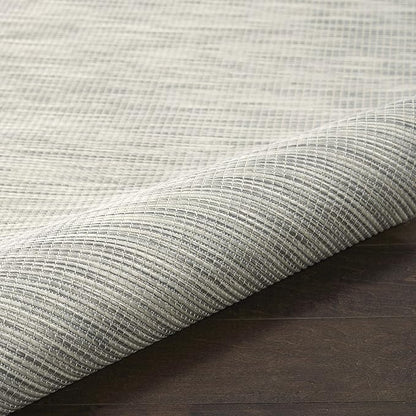 Nourison Positano Indoor/Outdoor Light Grey 6' x Round Area Rug, Easy Cleaning, Non Shedding, Bed Room, Living Room, Dining Room, Backyard, Deck, Patio (6 Round)