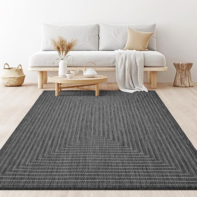 Adiva Rugs Outdoor Indoor Area Rug, Weather Resistant, Easy to Clean, Stain Resistant Floor Mat for Dining Room, Backyard, Deck, Patio (Pebble Weiss, 2' x 3')