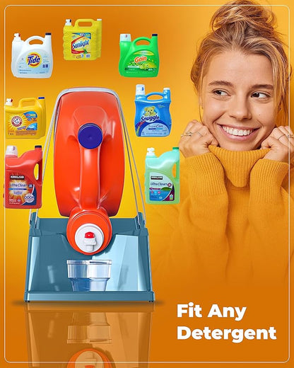 TidyFriend Laundry Detergent Holder Stand with Tray, Laundry Detergent Stand with Non-Slip Rubber Feet for Laundry Room Organization, Easy Pour, No Tilt Design (Slate Grey)