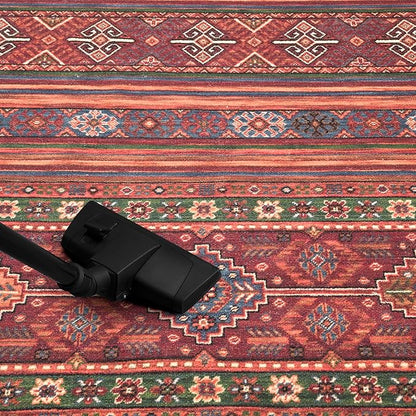Keen Home Design 5x7 Rug - Machine Washable Area Rug with Non-Slip Backing, Ideal for Living Room, Dining Room, Bedroom - Vintage, Easy Clean, Durable, Low Pile Rug - (5' x 7')