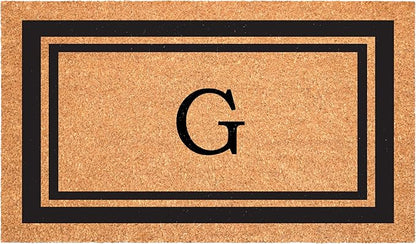 Calloway Mills 152963048G Black Border 30" x 48" Monogram Doormat Letter (G)