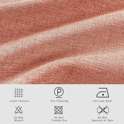 Macochico Pinch Pleated Blackout Curtains 102 Inches Long 100% Light Blocking Orange Linen Drapes for Bedroom Living Room Farmhouse Shabby Chic Burlap Curtains with Tieback 72”Wx102”L 1 Panel