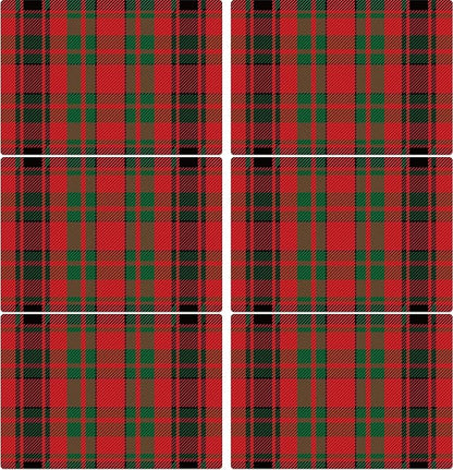 Christmas Placemats Set of 6 Red and Green Plaid Plastic Table Mats Recyclable Place Mats Washable Farmhouse Holiday Table Decoration for Indoor Outdoor Christmas Party Kitchen Dining