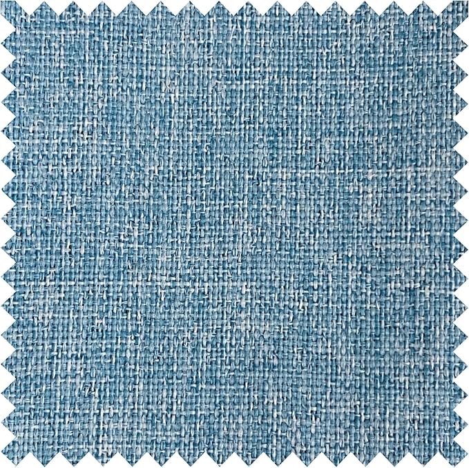 Macochico Pinch Pleated Blackout Curtains 102 Inches Long 100% Light Blocking Blue Linen Drapes for Bedroom Living Room Farmhouse Shabby Chic Burlap Curtains with Tieback 72”Wx102”L 1 Panel